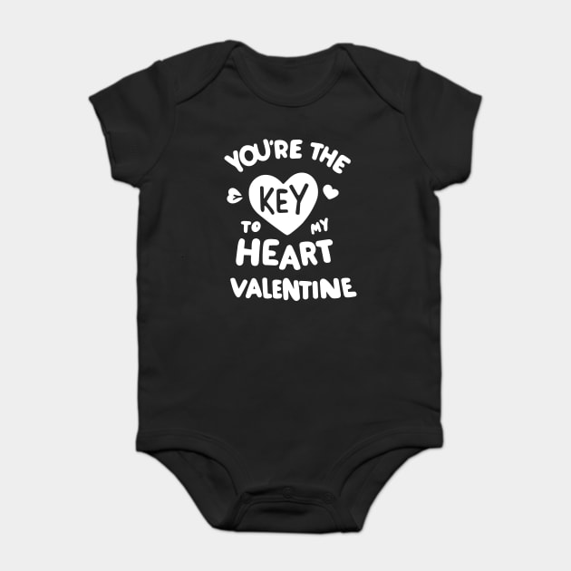 You're the Key to my Heart Valentine Baby Bodysuit by Frank Ring